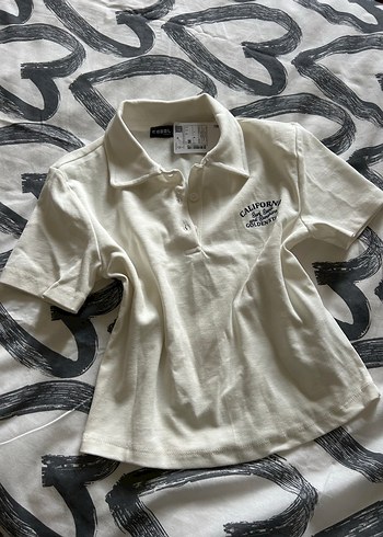 m Beden beyaz Renk Kadın Beyaz Polo Tişört