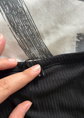m Beden gri Renk Gri Düğmeli Kısa Kollu Crop Top
