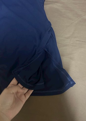 Mavi Drapeli Hamile Tişörtü - Görsel 4