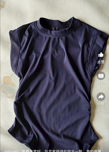 Mavi Drapeli Hamile Tişörtü - Görsel 5