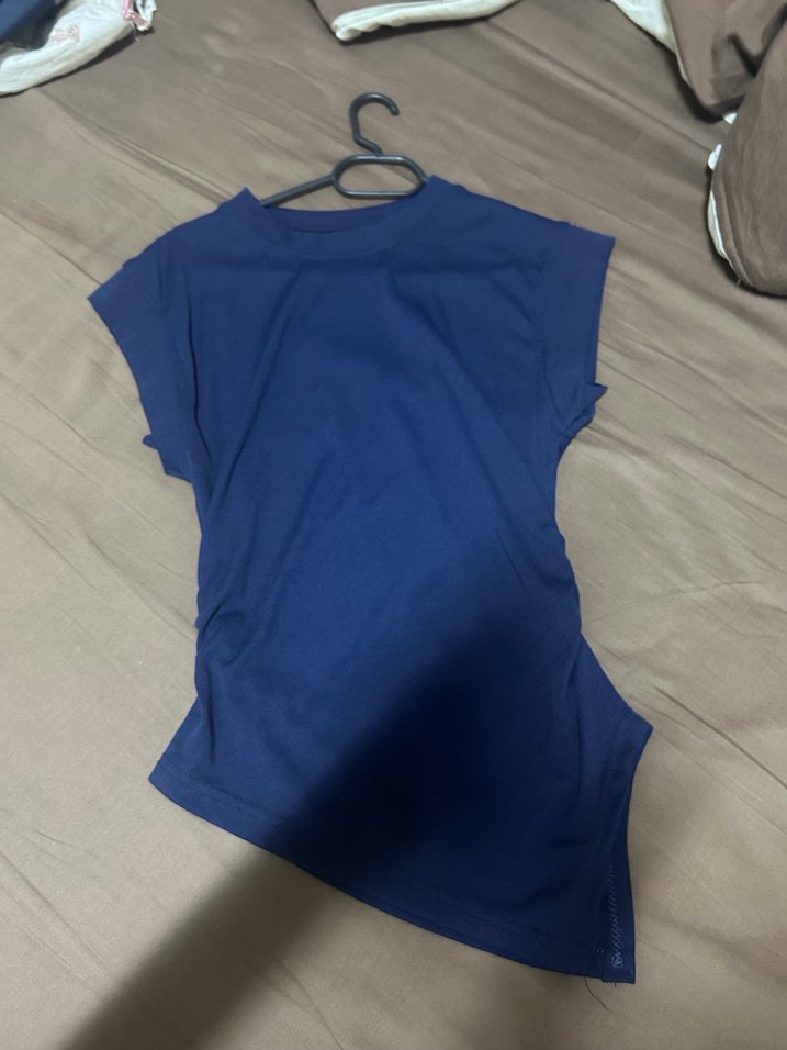 Mavi Drapeli Hamile Tişörtü - Görsel 2