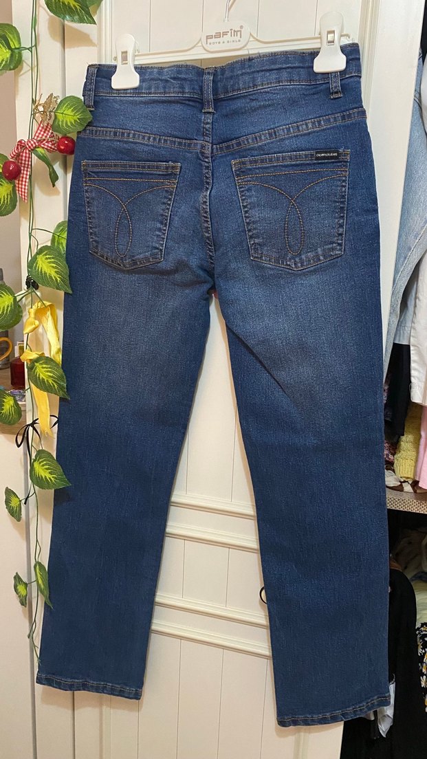 Düğmeli Lacivert Kadın Denim Pantolon — görsel 3/5