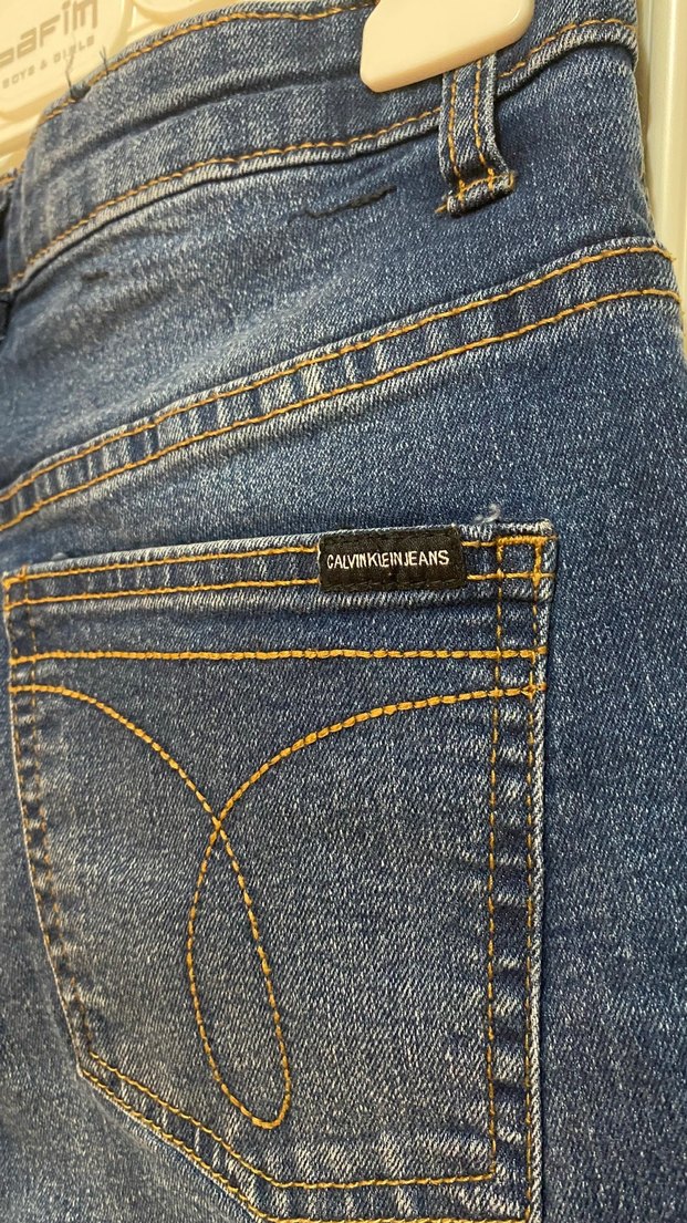 Düğmeli Lacivert Kadın Denim Pantolon — görsel 4/5