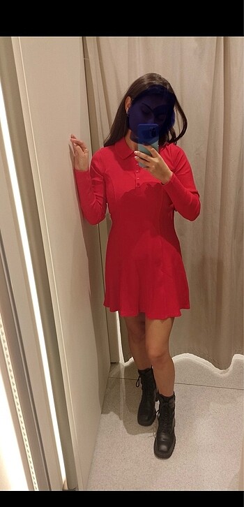m Beden kırmızı Renk Zara kırmızı elbise