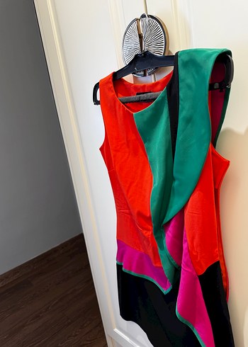 Volanlı Çok Renkli Mini elbise - Görsel 3