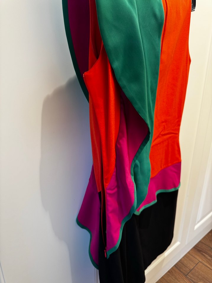 Volanlı Çok Renkli Mini elbise - Görsel 5