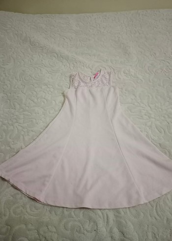 Kolsuz pudra pembesi Kız Elbisesi - Görsel 3