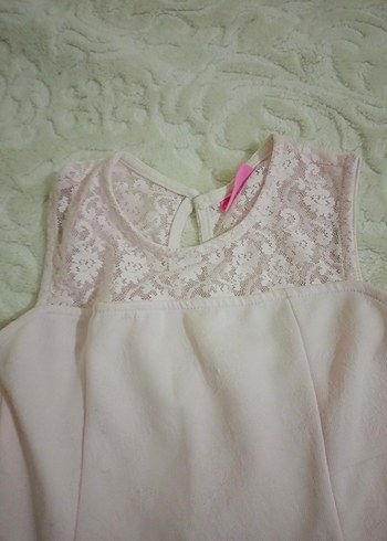 Kolsuz pudra pembesi Kız Elbisesi - Görsel 4