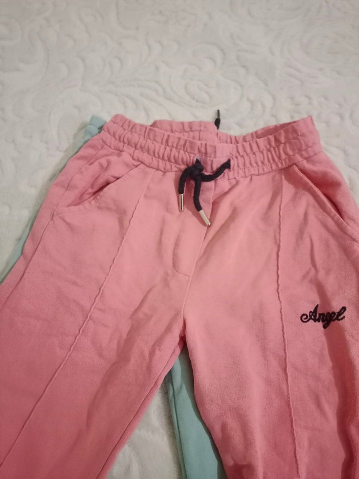 Kız çocuk Yeşil Mini Rahat Eşofman Altı - Görsel 4