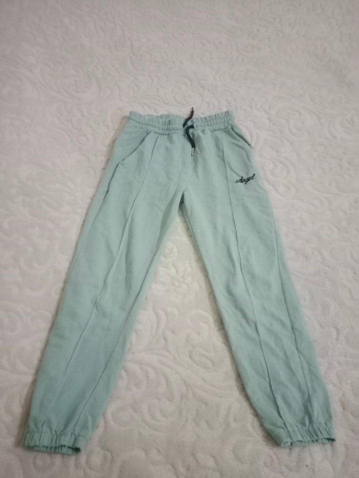 Kız çocuk Yeşil Mini Rahat Eşofman Altı - Görsel 2