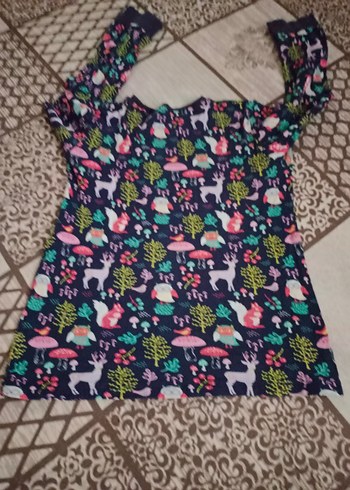 Renkli Bohem Kız Uzun Kollu Tişört - Görsel 2