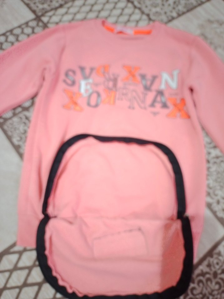 Kız Çocuk Renkli Baskılı Fermuarlı Sweatshirt - Görsel 2