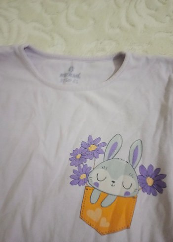 Mor Baskılı Uzun Kollu Kız Tişörtü - Görsel 2