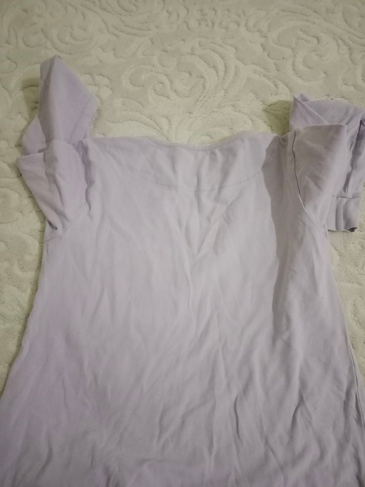 Mor Baskılı Uzun Kollu Kız Tişörtü - Görsel 3