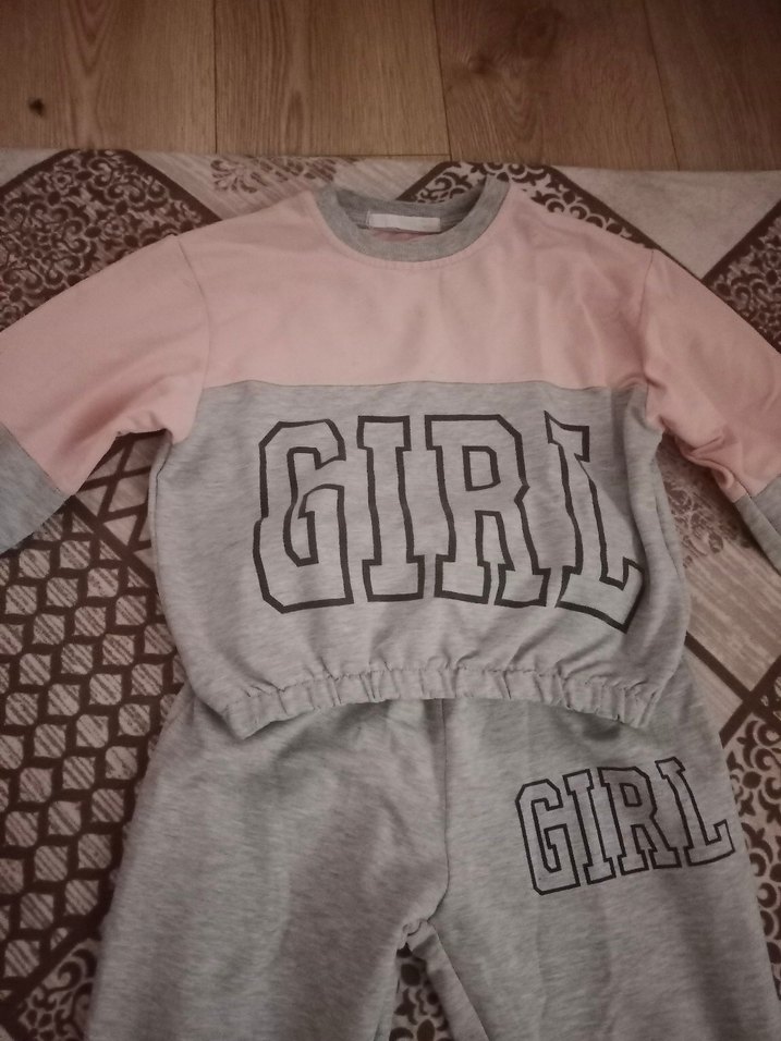 Gri Baskılı Kız Eşofman Takımı - Görsel 2