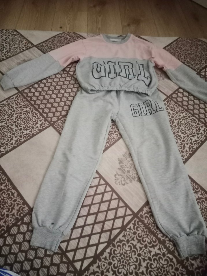 Gri Baskılı Kız Eşofman Takımı - Görsel 3