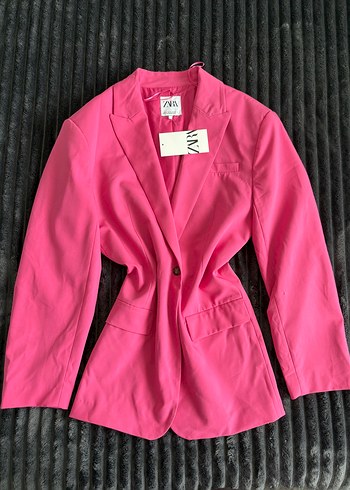 Zara Dugmeli Pembe Kadin Blazer Ceket