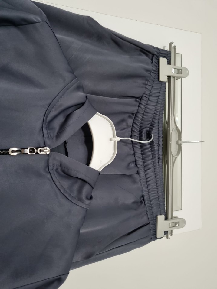 Gri pamuk saten ikili takım - Görsel 2