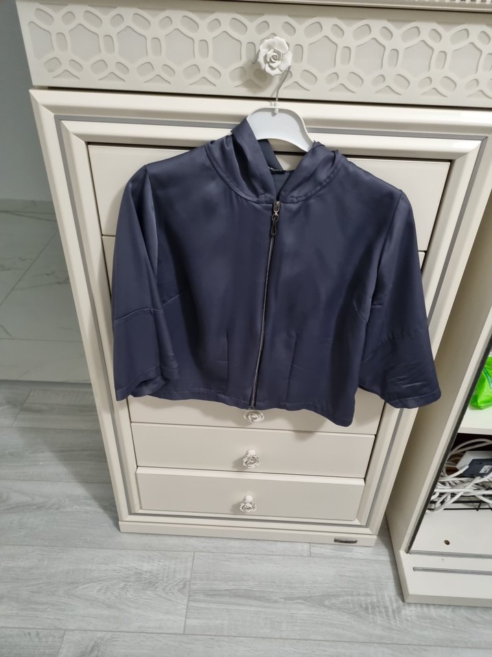 Gri pamuk saten ikili takım - Görsel 4