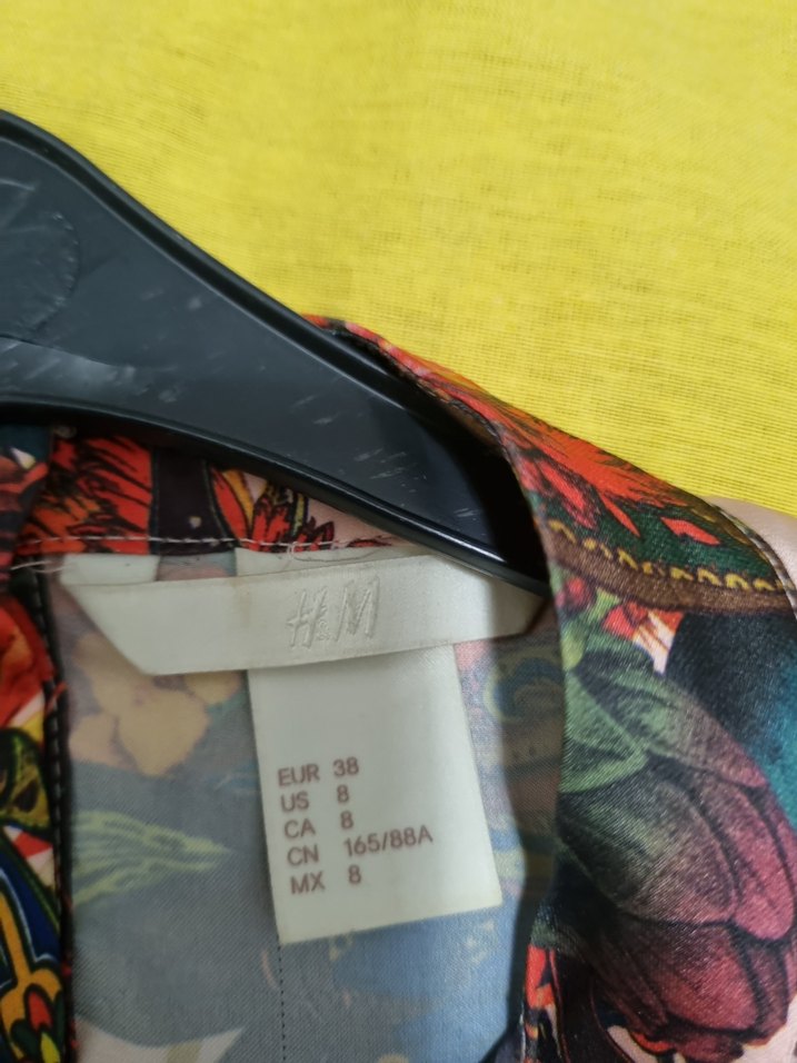 Desenli HM pamuklu saten bluz - Görsel 5