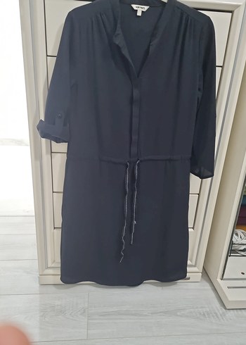 Uzun Kollu, V Yakalı siyah Kadın Elbise - Görsel 4