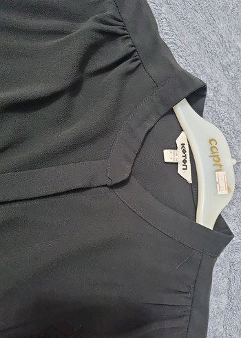 Uzun Kollu, V Yakalı siyah Kadın Elbise - Görsel 3