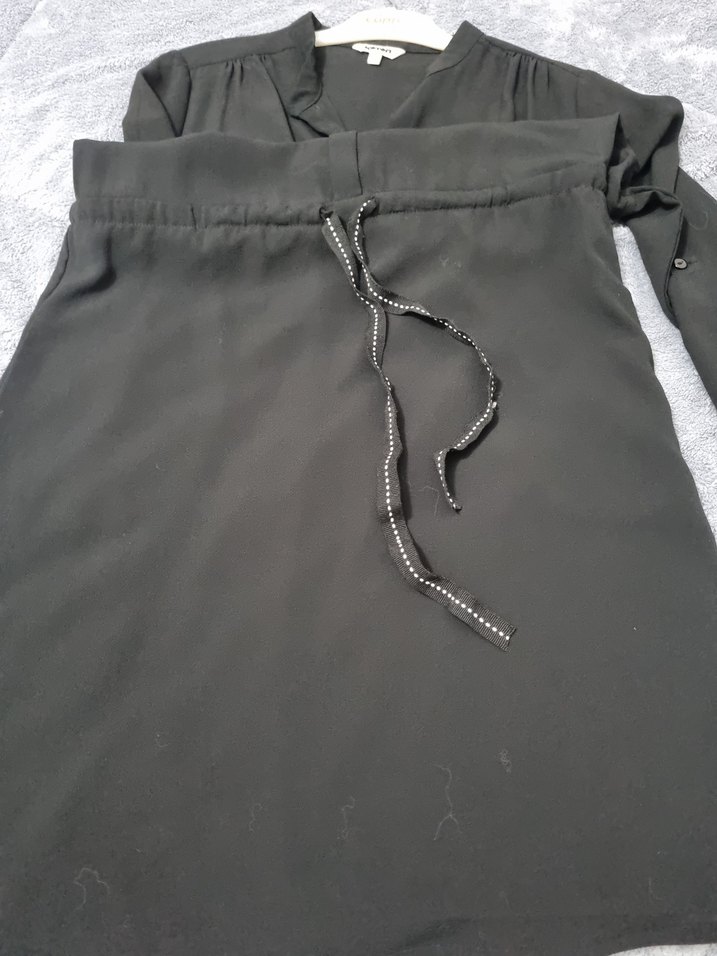 Uzun Kollu, V Yakalı siyah Kadın Elbise - Görsel 2