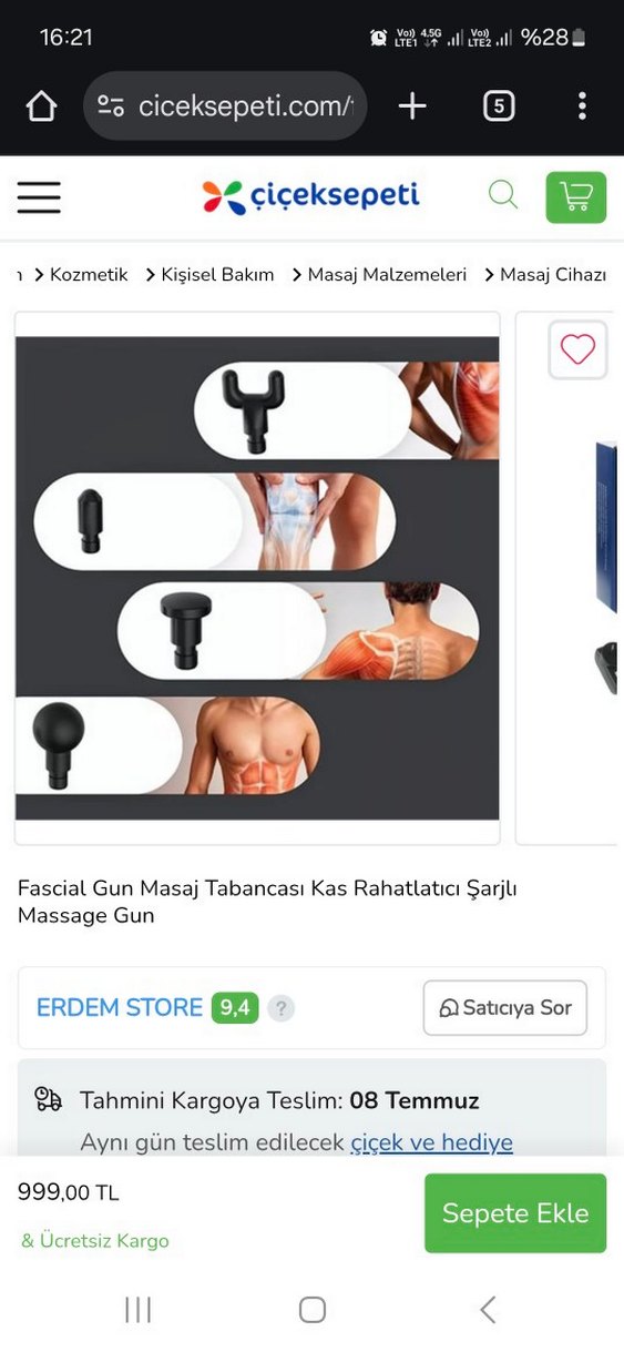 Şarjlı Gri Masaj Tabancası Kas Rahatlatıcı - Görsel 3