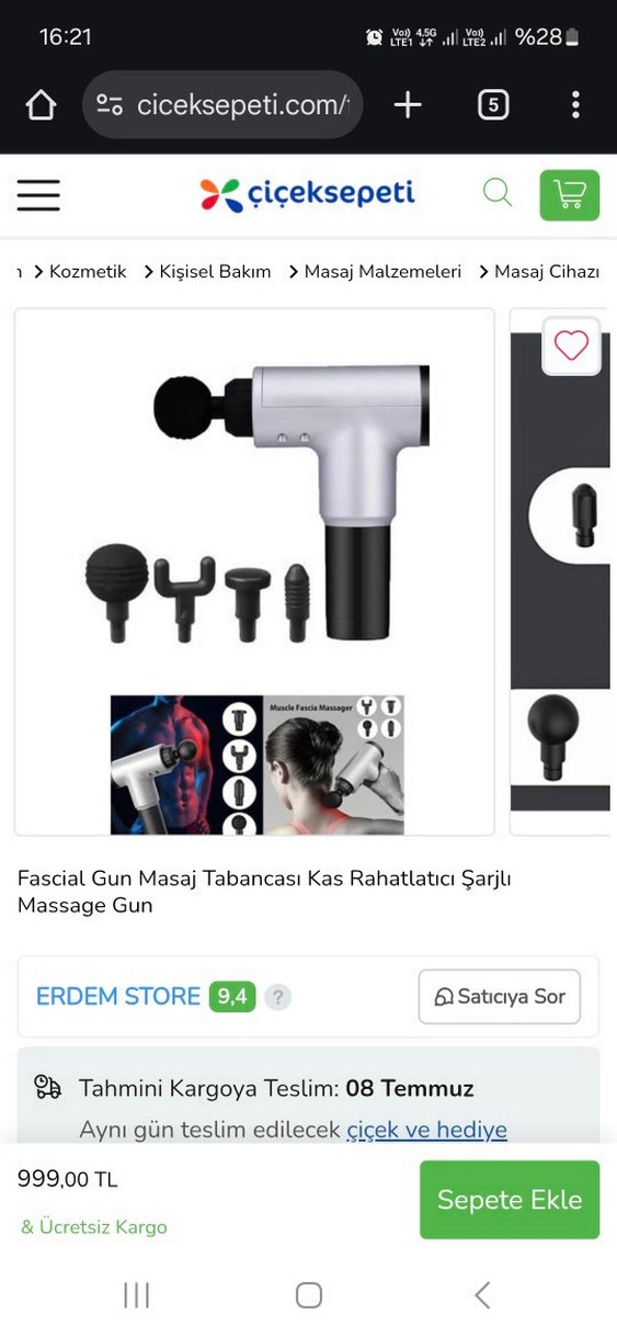 Şarjlı Gri Masaj Tabancası Kas Rahatlatıcı - Görsel 4