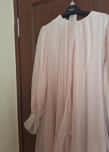 Diğer Pudra Renkli Uzun Tül Abiye Elbise