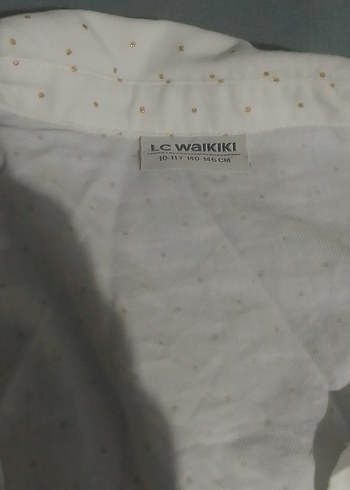 Düğmeli Beyaz keten sim desenli çocuk gömlek - Görsel 3