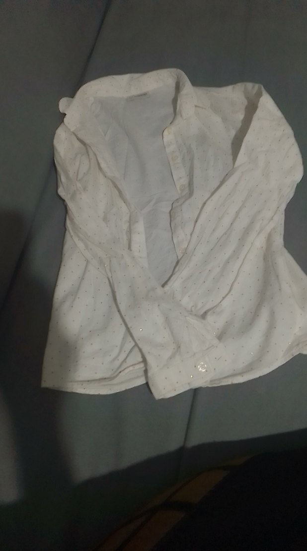 Düğmeli Beyaz keten sim desenli çocuk gömlek - Görsel 5