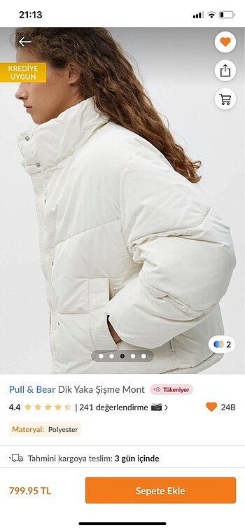 PULL BEAR BEYAZ MONT