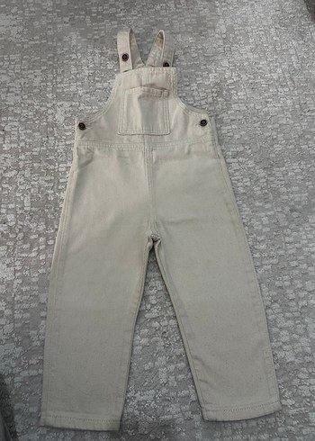 Bej Erkek Çocuk Denim Salopet