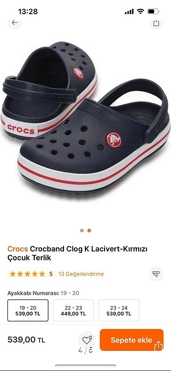 19 Beden lacivert Renk Crocs