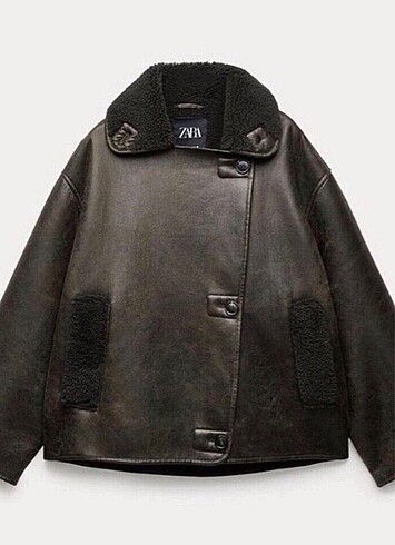 Zara astar detaylı biker ceket