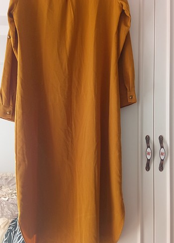 Camel Renkli Uzun Keten Bohem Tunik - Görsel 6