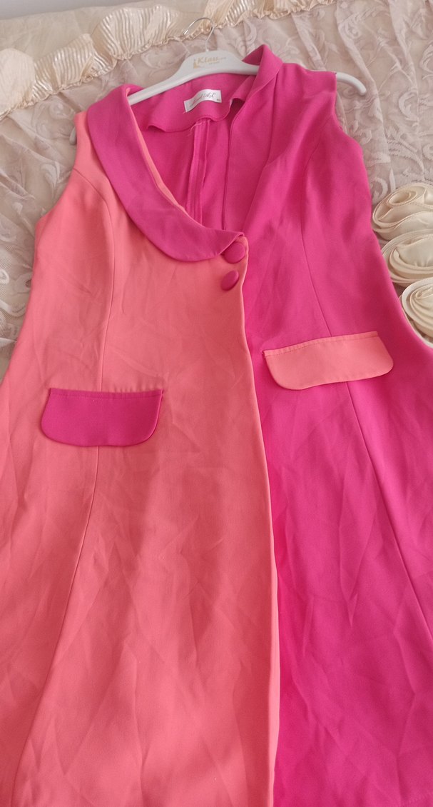 Pembe Renkli Kolsuz tunik - Görsel 2