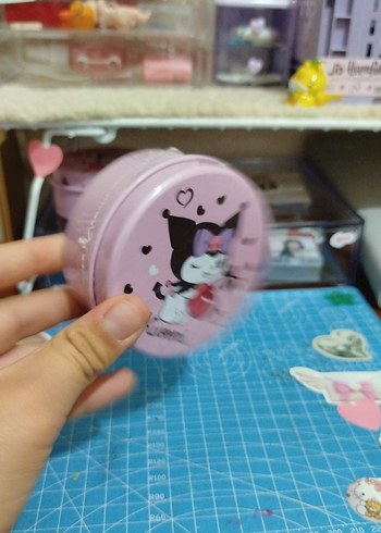 Pembe Pastel Kuromi  metal kutu ( sıfır ) - Görsel 2