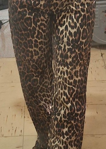 xs Beden kahverengi Renk Zara Leopar Palazzo
