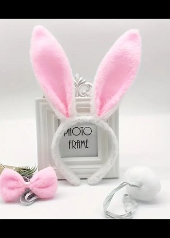 Pembe Tavşan Kulaklı 3 parça cosplay - Görsel 3