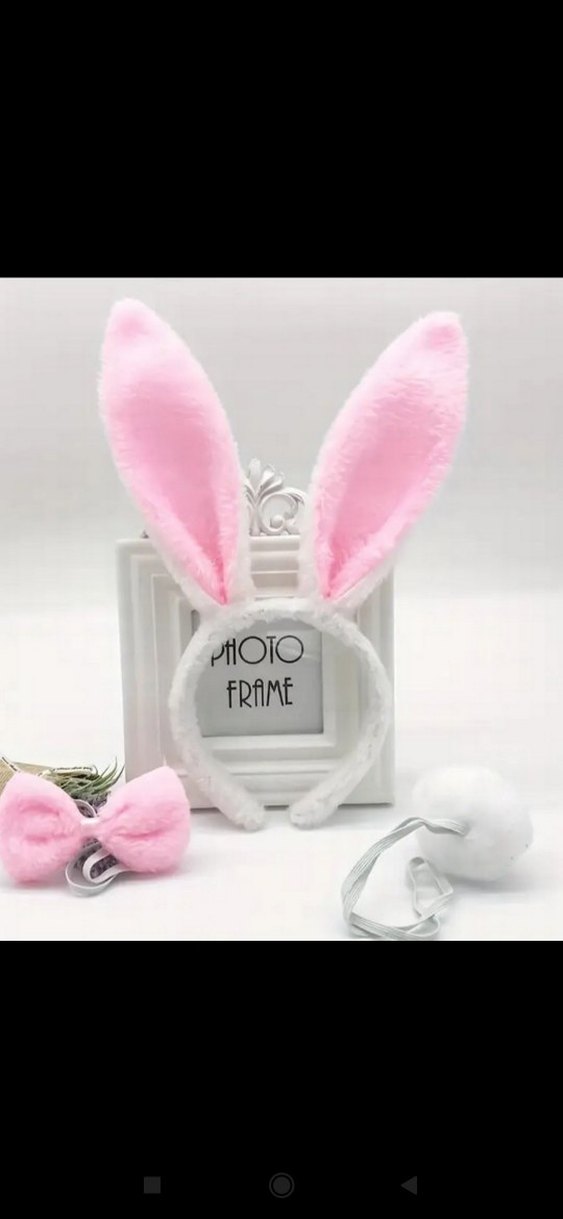 Pembe Tavşan Kulaklı 3 parça cosplay - Görsel 3