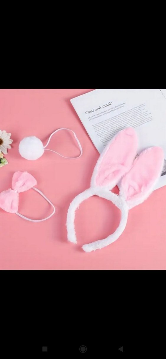 Pembe Tavşan Kulaklı 3 parça cosplay - Görsel 2