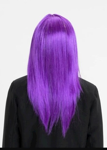 Mor Uzun Düz Kadın Peruk - Görsel 2