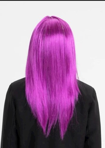 Kadın Mor Uzun Sentetik Peruk - Görsel 2
