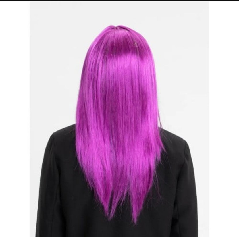 Kadın Mor Uzun Sentetik Peruk - Görsel 2