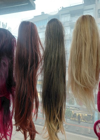 Bej Püsküllü Sentetik Kumaş Saç Aksesuarı - Görsel 3