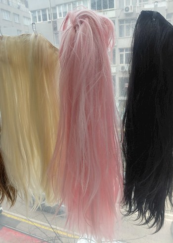 Bej Püsküllü Sentetik Kumaş Saç Aksesuarı - Görsel 2