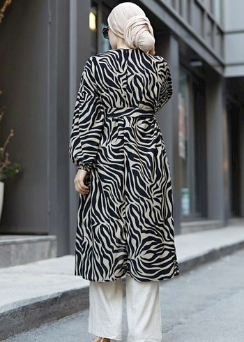 Diğer Diger Zebra Desenli Uzun Kadın Kimono