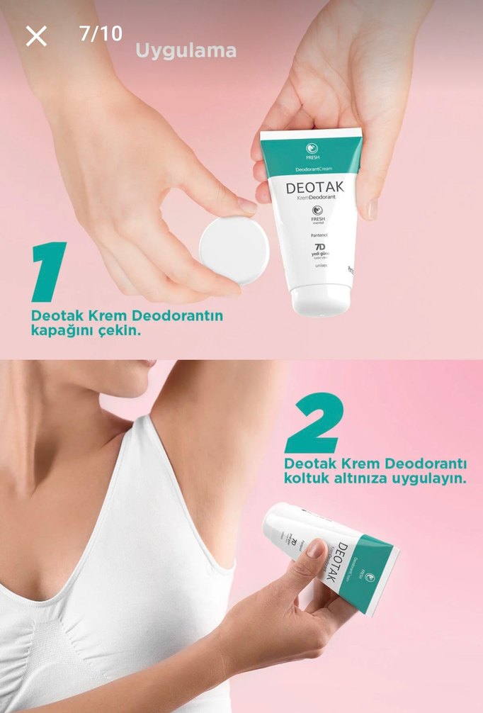 Deotak Krem Deodorant Unisex 7 Günlük Koruma - Görsel 3